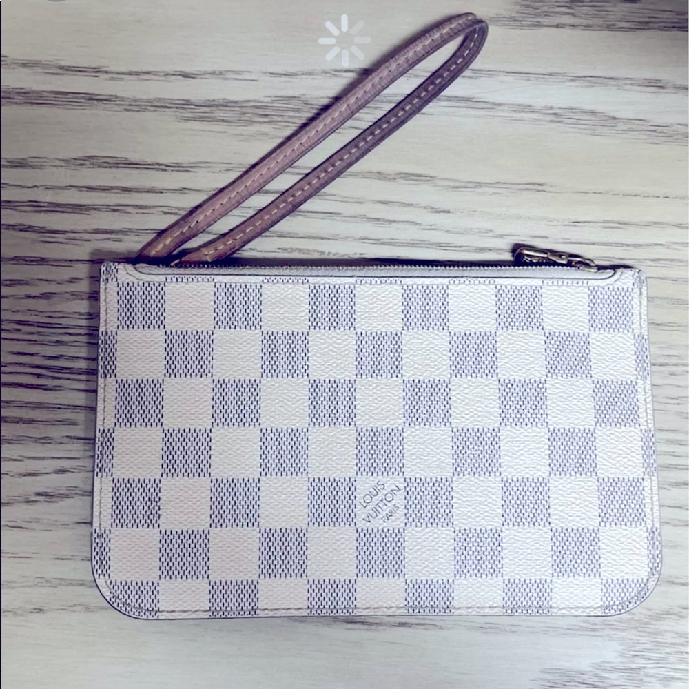 Louis Vuitton Damier Azur Neverfull PM pochette / clutch